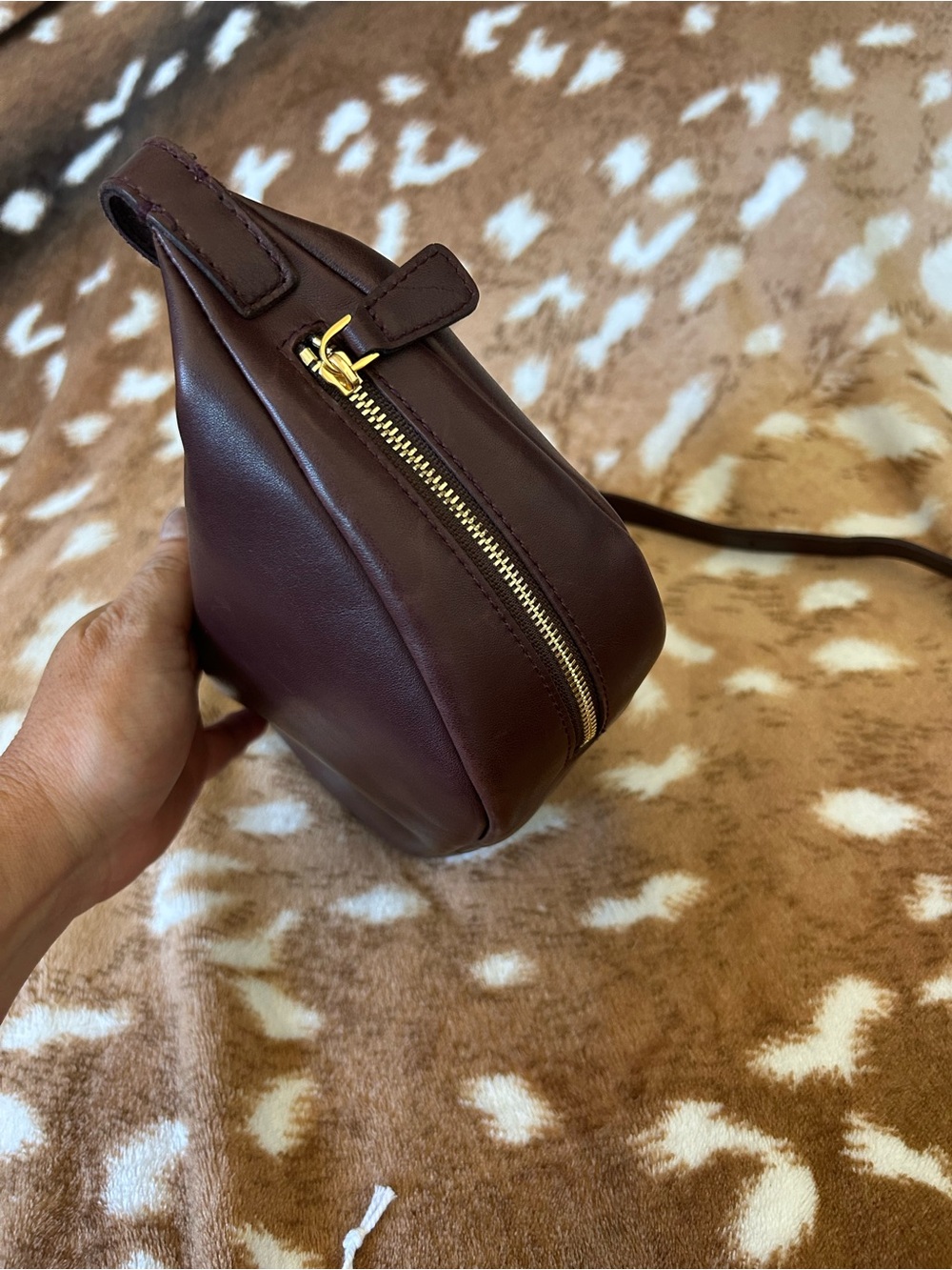 Madewell Dark burgundy brown Leather Crossbody with Gold-Tone Accent - Picture 3 of 6